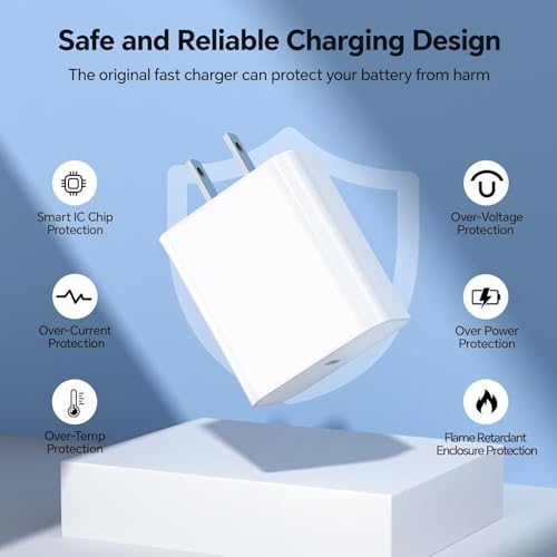 MFi Certified 20 W Fast Charger Bundle for i Phone 14, 13, 12, 11 – 3 Pack USB-C Charger Blocks with 3 FT, 6 FT, & 10 FT Lightning Cables – Ultimate Compatibility & Rapid Charging Solution for i Phone Models Including Pro, Pro Max, Xs, Xr – Portable & Durable Design for Home, Office, & Travel