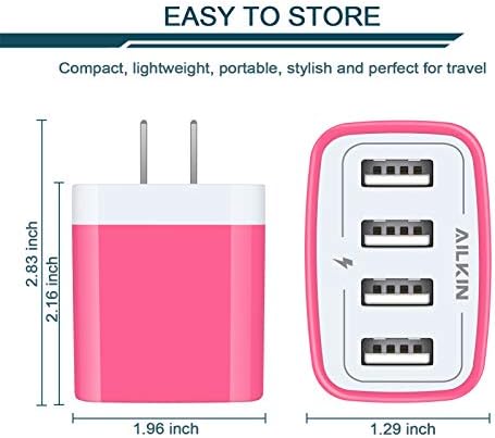 AILKIN 4.8 A Multi-Port USB Wall Charger – Ultimate Fast Charging Station for i Phone 15/14/SE/13/12/11 Pro Max & Samsung S23/S22 – Compact Power Hub with Built-in Safety Features for Home, Office & Travel