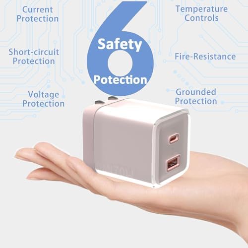 Ultra-Compact 70 W Ga N Dual USB-C Fast Charger – High-Efficiency Wall Adapter for Mac Book Pro/Air, i Pad Pro, Galaxy S23, Dell XPS 13, i Phone 16/15 Pro & Steam Deck – Rapid Charging with Universal Compatibility for Modern Devices