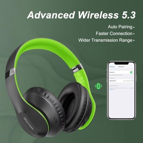 Transform Your Listening Experience: Glynzak Premium Wireless Over-Ear Headphones with 65-Hour Playtime, Hi-Fi Stereo Sound, and Custom EQ Settings – Perfect for Travel, Gaming, and Daily Use