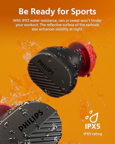Philips TAT3519 Premium True Wireless Earbuds – Bluetooth 5.3 Noise-Canceling Headphones with Deep Bass, 24-Hour Battery, and Crystal-Clear Call Quality – Ideal for Audiophiles and Active Lifestyles with Fast Charging and IPX4 Water Resistance