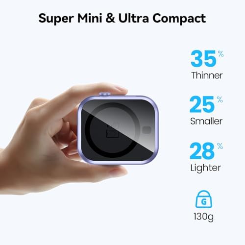 Compact 3-in-1 Mag Safe Power Bank – 10,000 m Ah Magnetic Charger with 22.5 W PD Fast Charging for i Phone 16/15/14/13/12, Apple Watch & Air Pods – Ultimate On-the-Go Charging Solution with Enhanced Safety Features and Dual Device Support