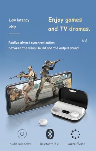 Invisible Bluetooth Earbuds – Ultra-Compact Wireless Earphones with Exceptional Sound Quality, Noise Isolation & Ergonomic Comfort – Stylish Mini Design in White for Seamless Music Enjoyment and Hands-Free Calling Anytime, Anywhere