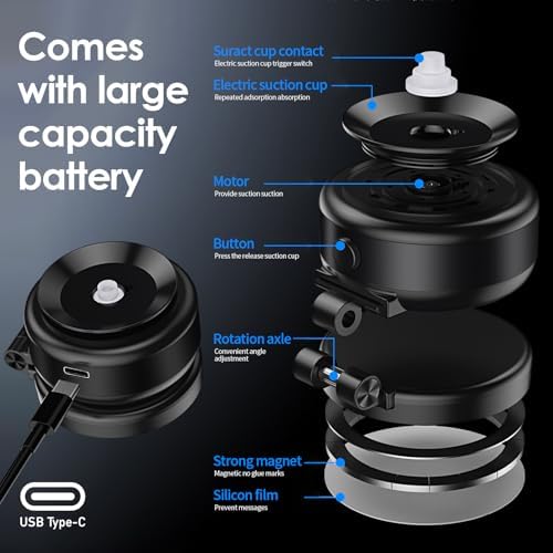 Magnetic Phone Holder,Nixie Phone Holder for Car, Foldable Portable Vacuum Magnetic Cell Phone Holder It adheres to Various Smooth Surfaces and Makes a Suitable Gift (Black) – Enhanced Compatibility and Speed