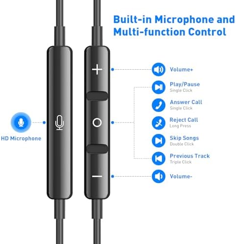 Elevate Your Audio Experience with Pink USB-C Wired Earbuds – Hi-Fi Stereo Sound with Built-in Microphone, Volume Control & Tangle-Free Magnetic Design for i Phone 16/15 Plus & Android Devices – Ideal for Calls, Music, and Podcasts