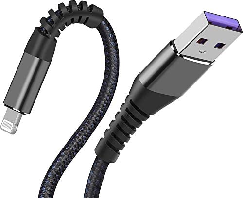 MFi Certified 16 ft Lightning Cable – 2 Pack Extra Long i Phone Charger for Ultimate Charging Flexibility, Fast Data Transfer, Durable Braided Design, Compatible with i Phone 12/11/11 Pro/11 Max/X/XS/XR/XS Max/8/7/6/5 S/SE and i Pad Mini/Air – Enhanced Performance in Blue