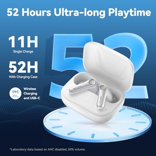 Unleash Superior Sound with Ear Fun Air Pro 4 Wireless Noise Cancelling Earbuds – Advanced Adaptive Hybrid Tech, Qualcomm Snapdragon Sound & apt X™ Lossless Audio for Exceptional Clarity – 52-Hour Playtime & Bluetooth 5.4 for Seamless Connectivity – Ideal for Music Lovers & Professional Calls
