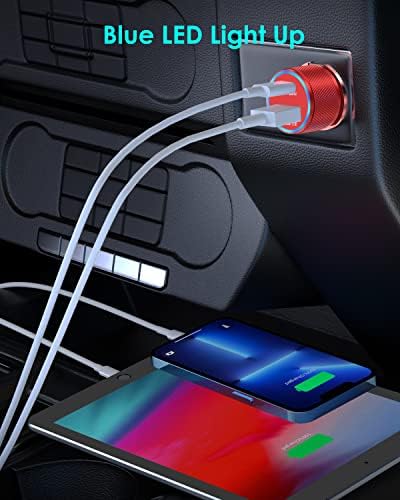 i Phone 14 Dual Port Fast USB C Car Charger | Apple MFi Certified 38 W Quick Charge Adapter with 2 Lightning Cables | Sleek Metal Design for Optimal Durability and Compatibility with i Phone 14, 13 Pro Max, Mini, 12, 11 & Air Pods | Reliable On-the-Go Power Solution for Busy Lifestyles