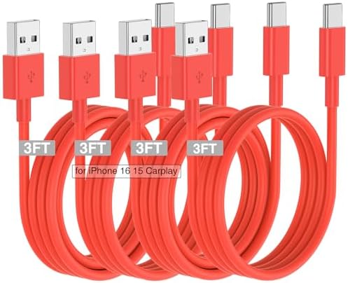 Car Carplay Cable for iPhone 16 15 Pro/Pro Max/Plus,3/3/6/6FT USB A to USB C Fast Charging Cord for iPhone 16 15 Charger,USBC Car Charger for Apple 16 15/iPad Pro-Dark Blue – Enhanced Compatibility and Speed