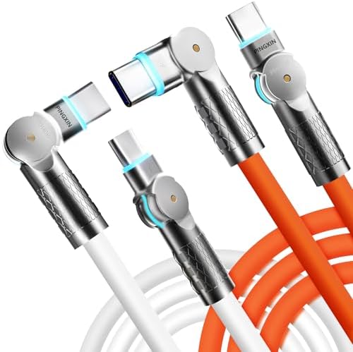 Maximize Your Charging Potential with 10 ft USB C to USB C Cable – 2-Pack, 240 W Fast Power Delivery for i Phone 16, Mac Book Air, Galaxy S23/S24, Durable Construction with Reinforced Connectors, Stylish Orange & White Design for Enhanced Flexibility and Performance