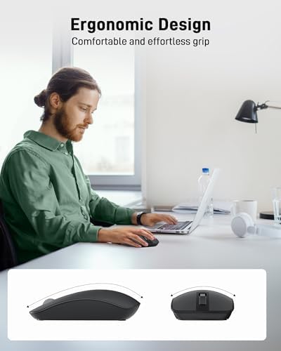 Acer Ergonomic Wireless Vertical Mouse – Adjustable DPI (1000/1200/1600) for Ultimate Comfort, 6 Programmable Buttons, Rechargeable Design & 2.4 GHz USB Receiver for Seamless Compatibility with PC, Laptop & i Mac – Perfect for Long Hours of Use