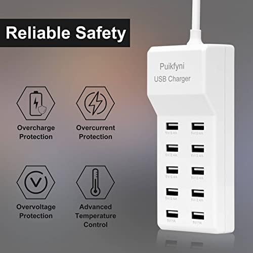 High-Speed 10-Port USB Charging Hub Duo: Ultimate Smart Charging Solution for Families and Tech Lovers – Multi-Device Power Station for Smartphones, Tablets, and Wearables with Compact Design for Home, Office, and Travel Needs
