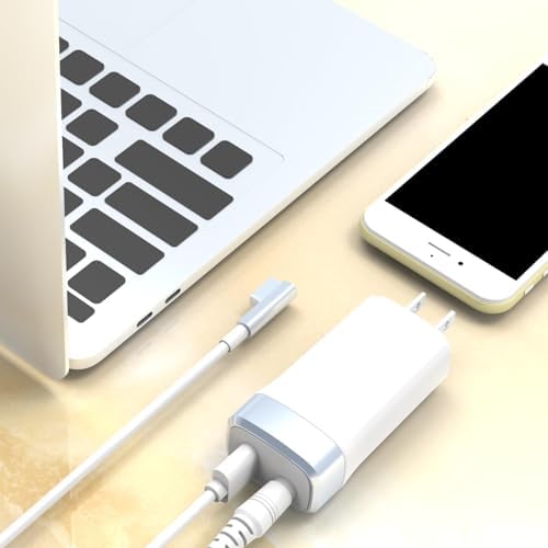 High-Efficiency 110 W Ga N 5-Port USB Fast Charger for Mac Book Pro – Ultimate L-Tip Power Adapter with Unmatched Charging Speed, Full Compatibility for 13/15/17 Inch Models, CE/FCC/ROHS Certified Safety Features, Durable 6 ft Cord Ideal for Mobile Professionals and Frequent Travelers