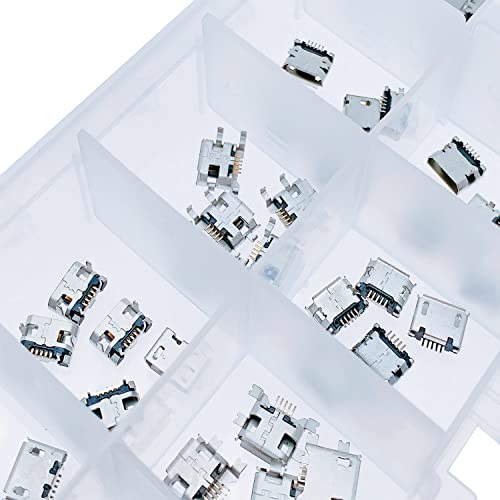 Versatile 100-Piece Type-C USB 3.1 Charging Dock Connector Kit – 10 Models with 6-Pin and 16-Pin Options for Enhanced Device Compatibility and Rapid Charging Solutions for Mobile Repairs