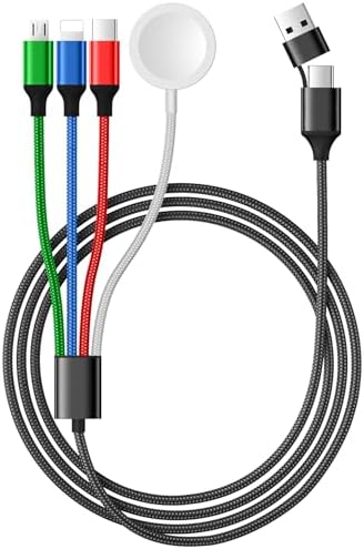 Temdan 3-in-2 USB C Charging Cable: Versatile Multi-Device Charger for Apple Watch Ultra, SE & i Phone 12-16 – Rapid Charge, Compact Travel Essential – Stylish Pink Smartwatch Accessory for On-the-Go Power Solutions