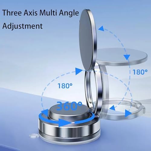 360° Rotation Magnetic Phone Mount With Vacuum Suction & Foldable Design , Hands-Free Car/Bathroom/Yoga Wall/Kitchen Mount | Compatible with MagSafe & All Smartphones – Ideal for TikTok/ASMR Creators – Enhanced Compatibility and Speed