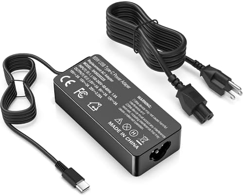 Power Up Your Lenovo: 65 W USB-C Fast Charger for Think Pad, Yoga & Chromebook – Universal Compatibility with PD 3.0 Technology for Optimal Performance and Quick Charging – Includes 10 ft Cable and Top-Notch Customer Support