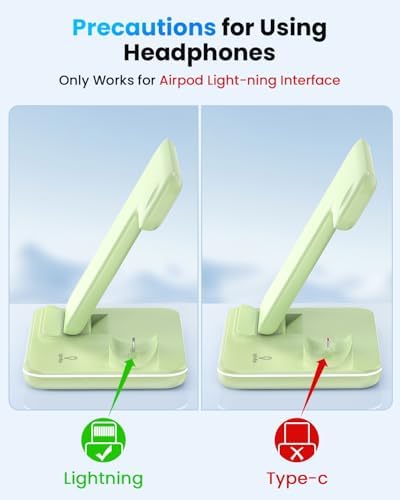 WAITIEE 3-in-1 Wireless Charging Station for i Phone, Apple Watch & Air Pods – Fast, Stylish Blue Charger with Enhanced Compatibility for i Phone 16, 15, 14, 13, 12, 11, X, 8 & Air Pods Pro – Ultimate Travel-Friendly Charging Solution with Safety Features