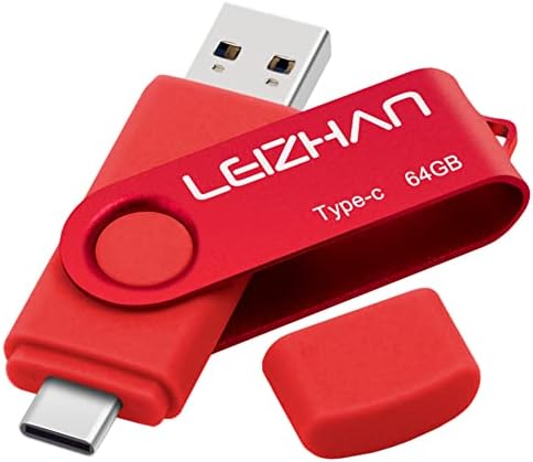 Leizhan 128 GB Type C USB Flash Drive – High-Speed USB 3.0 OTG Thumb Drive for Samsung Galaxy S10, S9, Note 9 & Google Pixel XL – Versatile Dual Connector for Effortless Data Transfer and Enhanced Storage Solutions