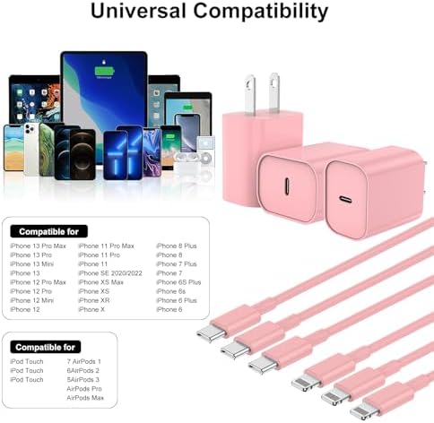 Ultra-Fast 3 FT USB-C to Lightning Charger Cable for i Phone 14, 13, 12, Pro Max & More – Certified High-Speed Charging, Enhanced Durability, and Universal Compatibility for Efficient Power Delivery – Perfect for Home, Office, and Travel Use