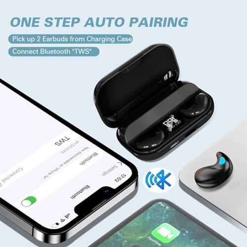 Ultra-Discreet Invisible Sleep Wireless Earbuds – IPX5 Waterproof Mini Earphones for Side Sleepers – Tiny Comfortable Wireless Headphones for Ultimate Sleep Experience – Enhanced Compatibility with Long Battery Life for Peaceful Nights