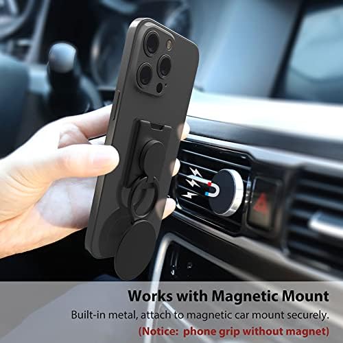 Revolutionize Your Mobile Experience with Monidea 360° Rotating Phone Grip Holder – Wireless Charging Compatible Detachable Ring Kickstand for Secure One-Handed Use, Ideal for i Phone and Samsung – Stylish Black Design for Effortless Navigation and Hands-Free Viewing