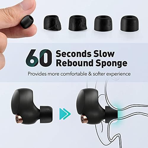 Premium Memory Foam Ear Tips for Sony WF-1000 XM4 & WF-1000 XM3 – Anti-Slip Replacement Tips for Optimal Comfort and Noise Isolation, Fits Charging Case, 3 Pairs (Medium, Black) – Elevate Your Audio Experience with Enhanced Stability and Sound Quality