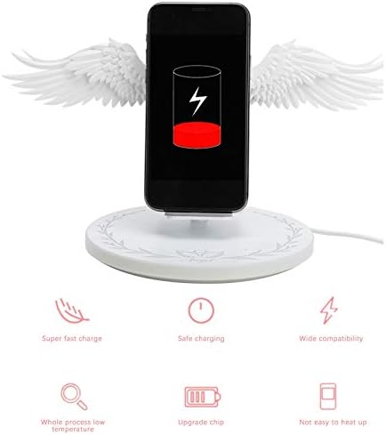 Elevate Your Charging Experience with the 10 W Angel Wing Wireless Charging Stand – Fast, Chic, and Universally Compatible with All Phones – Features Overload Protection and 7 Customizable Color Schemes for Ultimate Personalization