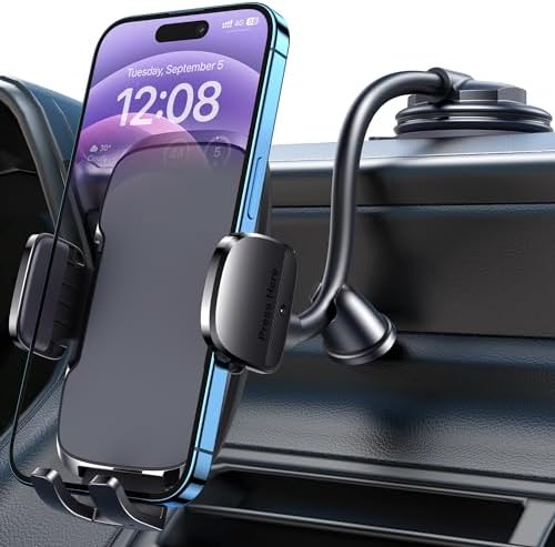 Ultra-Strong Military Grade Suction Phone Holder for Cars – 3-in-1 Hands-Free Mount for i Phone & Android – Versatile Dashboard, Windshield & Air Vent Solution with 360-Degree Rotation and Enhanced Compatibility for Safe Driving