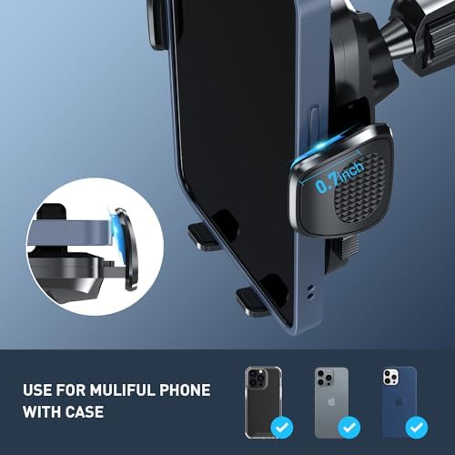 TEKING Advanced Car Phone Holder with Reinforced Metal Hook – Universal Air Vent Mount for i Phone 15/14/13/12 Pro Max & Samsung S24 Ultra – Sleek Translucent Design for Enhanced Aesthetics & Secure Smartphone Fit (120-75 mm) – Effortless Tool-Free Installation & Ultimate Hands-Free Convenience