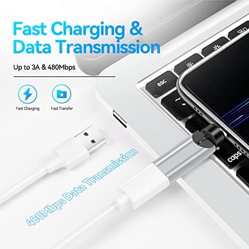 Revolutionize Your Charging with 540° Rotate Magnetic Charging Cables – 6.6 ft, 3-Pack, Universal Compatibility for USB Type C & Micro USB Devices, Fast Charging & 480 Mbps Data Transfer for Effortless Connectivity