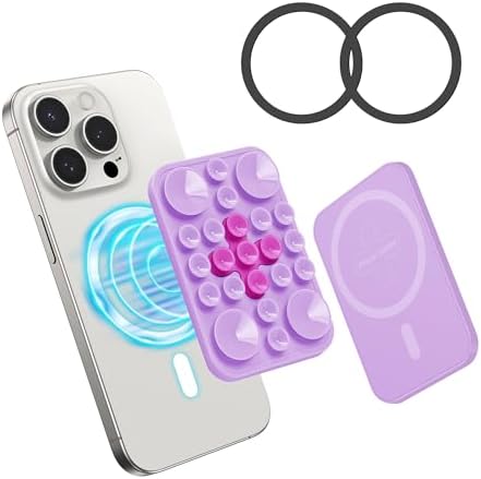 Magnetic Suction Cup Phone Mount for Mag Safe Cases – Ultimate Hands-Free Solution for i Phone 12/13/14/15/16 – Superior Anti-Slip Grip for Showers, Cooking, and Video Conferencing – Sleek Black Design to Enhance Content Creation and Daily Convenience