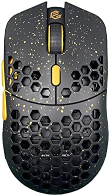Gwolves Hati HTS Ultralight Honeycomb Wired Gaming Mouse – 48 g Precision with 16,000 DPI Sensor, Low Latency, Anti-Interference, 6 Customizable Buttons, On-Board Memory for PC/Mac/Laptop – Stardust Golden Small Edition for Maximum Speed and Comfort