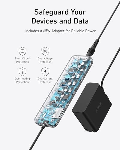 Anker 8-in-1 USB-C Hub: Versatile Data Splitter with High-Speed 5 Gbps Transfer, 3 USB-A & 4 USB-C Ports, 100 W Power Delivery for Rapid Charging, Compact Design Perfect for Mac Books, Laptops & i Pads – Supercharge Your Connectivity and Productivity Anywhere