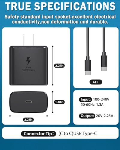 Revolutionize Your Charging Routine with the 2025 45 W USB-C Wall Charger for Samsung Galaxy S Series – Ultra-Fast Power Boost for S25, S24, S23, & S22 Models – Compact & Travel-Friendly Design with Advanced Safety Features