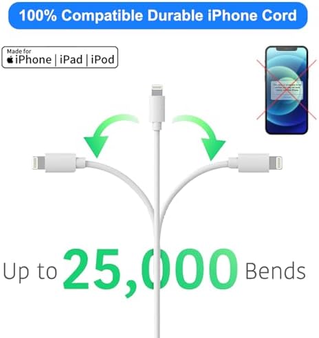 Apple MFi Certified 10 ft Lightning Charger Cable – Dual Pack Fast Charging Cords with USB Wall Adapters for i Phone 14/13/12/11 Pro Max/SE/i Pad – Ultimate Convenience & Speed for All Lightning Devices