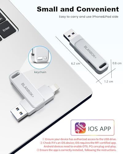MFi Certified 128 GB Photo Stick – High-Speed USB Flash Drive for i Phone, i Pad, Android & PC | Ultimate External Storage Solution with Dual Interface for Effortless Data Transfer and Backup