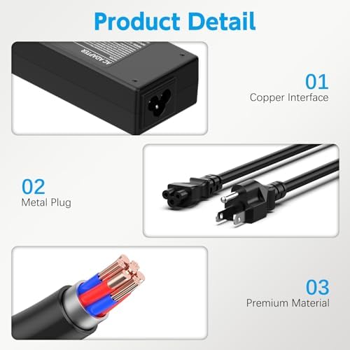 90 W HP All-in-One Desktop Power Cord – Reliable 19 V 4.74 A Charger for 18″ to 27″ Models, Enhanced Safety Features & Lightweight Design for Seamless Performance, Perfect for Students & Professionals, Compatible with HP Pavilion Series