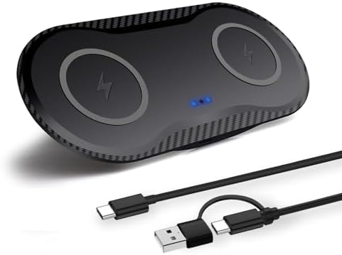 40 W Dual Fast Wireless Charging Pad – Efficient 20 W Charging for i Phone 16-11, Air Pods & Samsung Galaxy – Sleek Design for Home & Office Use – Versatile Charging Station with Enhanced Compatibility and Speed