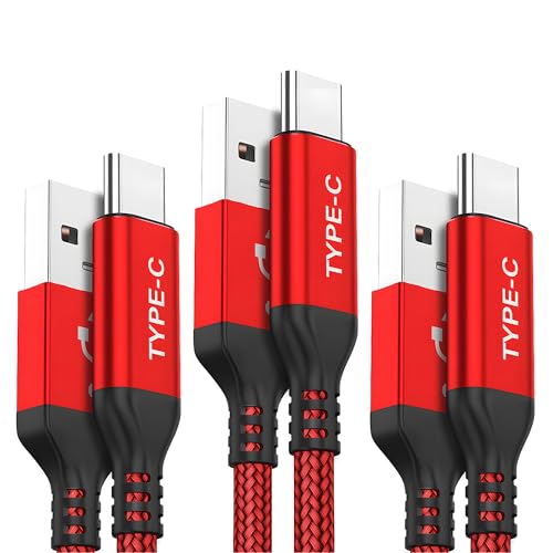 High-Speed USB Type C Cable 3-Pack – Durable Nylon Braided Charger for i Phone 16, Galaxy S24 & PS5 – Versatile 10 ft, 6.6 ft, 3.3 ft Lengths for Rapid Charging and Data Transfer – Enhanced Compatibility for All Modern Devices