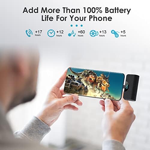 Dual Pack Mini Portable USB-C Power Bank 5200 m Ah – Fast Charging Battery Backup with LCD Display for i Phone 16 Series, Samsung, and Android Devices – Ultimate On-the-Go Power Solution