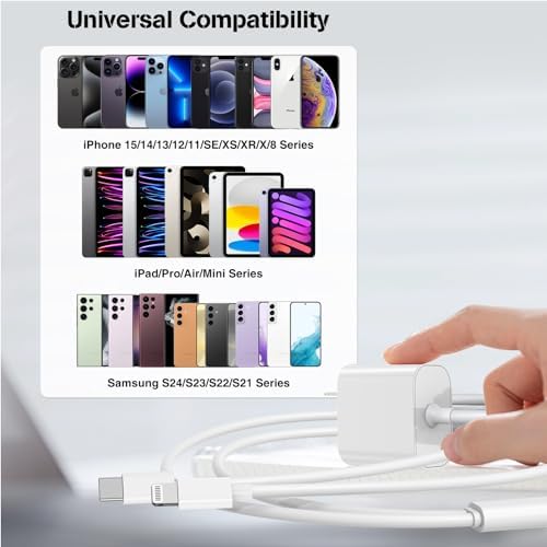 Ultra-Fast 3 FT USB-C to Lightning Charger Cable for i Phone 14, 13, 12, Pro Max & More – Certified High-Speed Charging, Enhanced Durability, and Universal Compatibility for Efficient Power Delivery – Perfect for Home, Office, and Travel Use