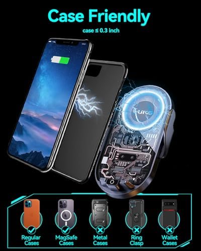 Innovative Qi Wireless Car Charger Mount with Auto Clamping – Effortless One-Hand Operation and 360° Rotation for Optimal Viewing – Essential Air Vent Holder for All Smartphones – Enhance Your Driving Safety and Convenience with Advanced Charging Features