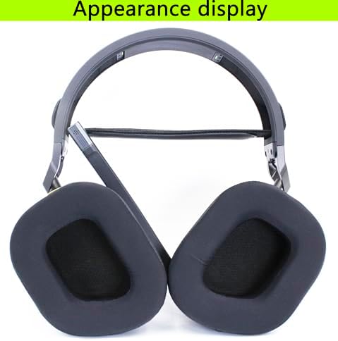 Upgrade Your Audio Experience with Premium HS80 Replacement Ear Pads for Corsair HS80 RGB Wireless Headphones – Soft Elastic Cotton, Ice Cooling Gel, and Memory Foam for Ultimate Comfort and Sound Isolation – Quick Installation Accessory (Classic Black)