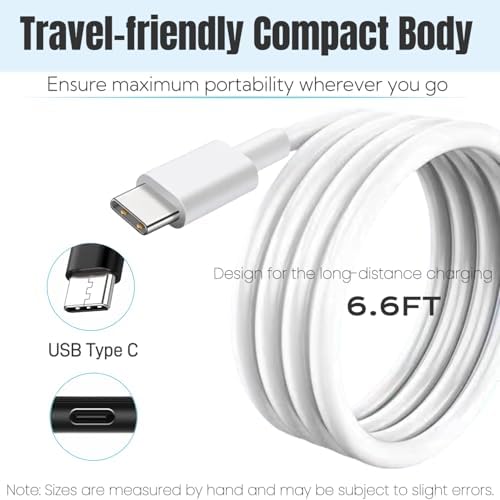 Premium 6.6 ft USB-C Charging Cable for Simple Human 8″ Round Sensor Makeup Mirrors – Fast Charging, Enhanced Compatibility for Models ST3052, ST3053, ST3054, ST3055, ST3034 – Durable Power Solution for Flawless Makeup Application Anytime