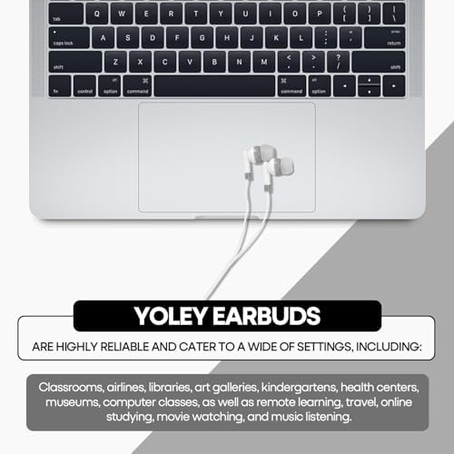 Bulk Earbud Headphones 50-Pack – Premium Wired Earphones for Classrooms & Group Learning, Exceptional Durability & Sound Quality, Perfect for Kids, Teens & Adults – Versatile Comfort for Family Activities & Educational Use (Black)