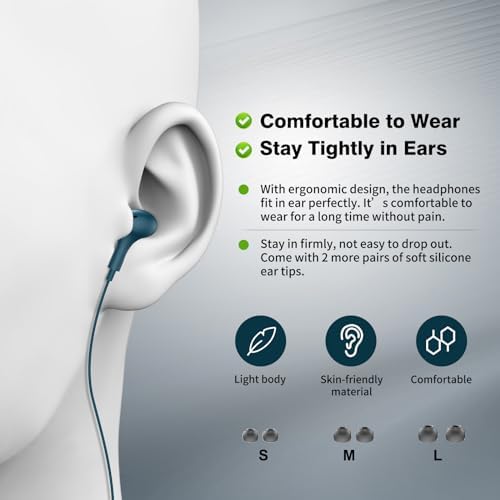 Magnetic USB C Earbuds for Samsung Galaxy S24 Ultra, S23 FE, S22, S21, A54, A53 & i Phone 16, 15 Pro Max – Noise Isolating Wired Headphones with Microphone and Volume Control for Enhanced Audio Experience – Perfect for Music Lovers and Professionals