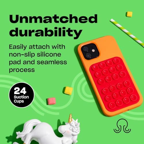 Ultimate Stability Turquoise Silicone Suction Phone Holder – Hands-Free Mount for i Phone & Android – Compact 2.6″ x 3.9″ Design – Elevate Your Selfies and Videos with Superior Grip and Versatile Functionality – Essential Content Creation Accessory for Effortless Capturing and Live Streaming