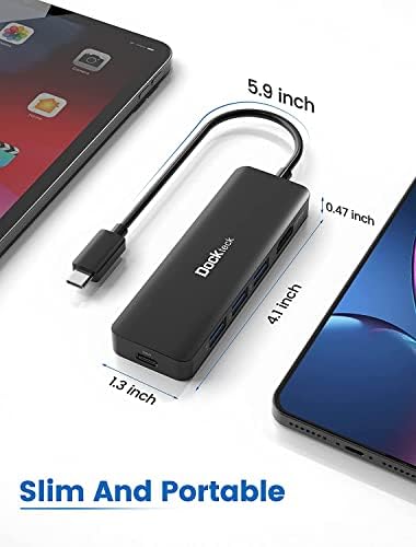 Elevate Your Connectivity: Dockteck 7-in-1 USB C Hub with 4 K 60 Hz HDMI, Lightning-Fast Ethernet, and Advanced Power Delivery – Perfect for Mac Book Air/Pro M1 2020, i Pad Pro 2021, and i Pad mini 6 for Seamless Multitasking and Superior Performance