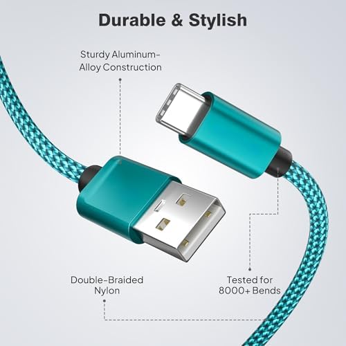 Versatile Elebase USB C Charger Cable Trio – 1.5/3.3/6.6 FT Fast Charging Cords for i Phone 15/16 Max, Samsung Galaxy S8-S24, and Motorola Devices – Durable, Tangle-Free Design for Rapid Data Transfer and Enhanced Compatibility